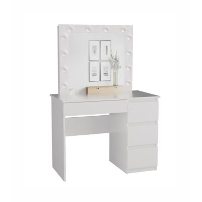 MIJAS DESK SET RIGHT WHITE + MARINA MIRROR