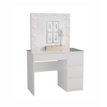 MIJAS DESK SET RIGHT WHITE + MARINA MIRROR