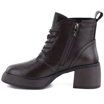 3. Women's leather ankle boots on a platform, insulated, brown, D&A S.Barski CR62-3368