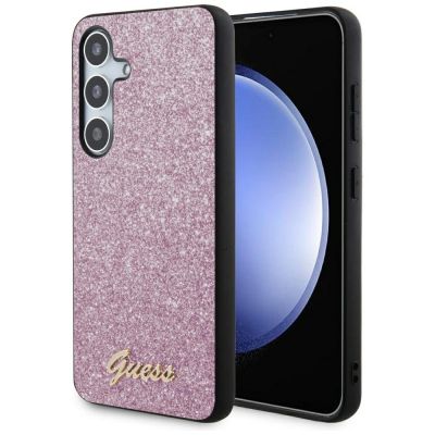 9. Guess Glitter Script case for Samsung Galaxy S24+ - purple