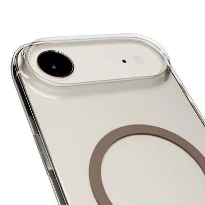 6. Puro Lite Mag TPU+PC Case Compatible with MagSafe for iPhone 17 Air - Transparent with Brown Ring