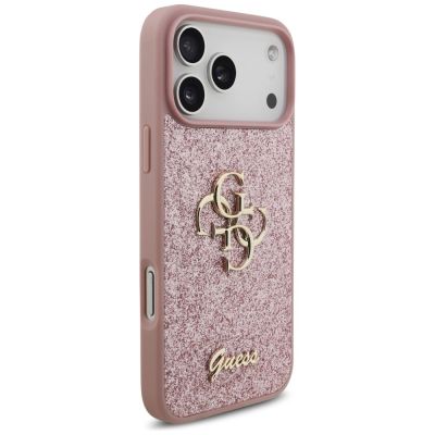 4. Guess Fixed Glitter Big 4G Case for iPhone 18 Pro Max / 17 Pro Max - Pink