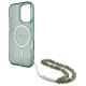 6. Guess IML Glitter With Pearl Strap MagSafe case for iPhone 16 Pro Max - green