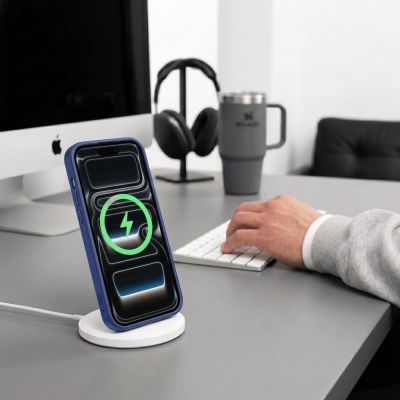 9. Tech-Protect Magmat Magsafe CC Case for iPhone 17 Pro / 18 Pro - Navy Blue and Transparent