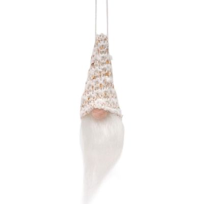 14. DECORATIVE PENDANT SANTA CLAUS 11CM WHITE SEQUINS