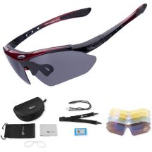 Rockbros polarized sunglasses 5 lenses black/red