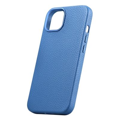 7. iCarer Litchi Premium Leather Case iPhone 14 Plus Magnetic Leather Case with MagSafe Light Blue (WMI14220711-LB)