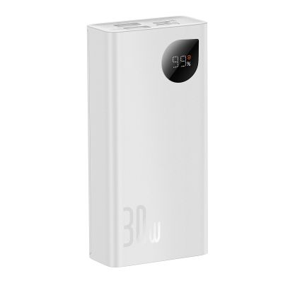 9. Baseus Adaman2 power bank with digital display 2x USB-A / 1x USB-C 10000mAh 30W - white