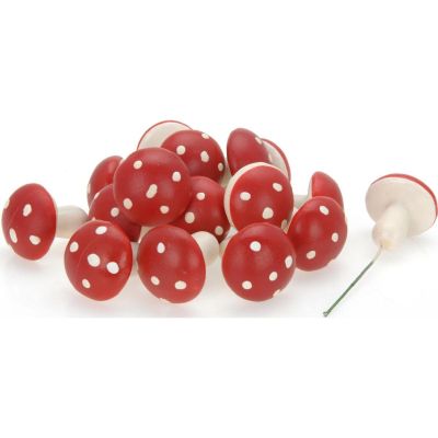 13. DECORATIVE FIGURINE OF MUSHROOMS ON WIRE 9 PCS