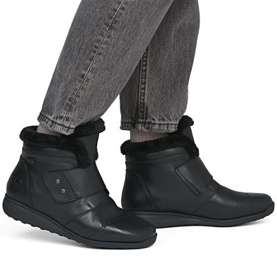 6. Rieker 47268-00 Waterproof Insulated Leather Women's Boots, Black