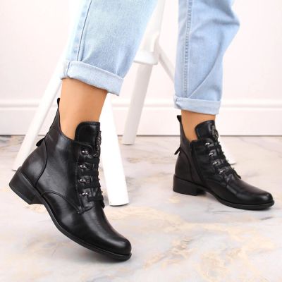 20. Jezzi W JEZ412A insulated flat ankle boots, black