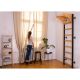 14. WOODEN AND METAL GYMNASTIC WALL BAR WITH WOODEN BAR BENCHK 711W