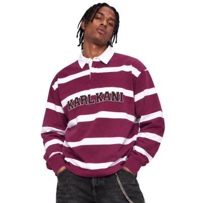Karl Kani sweatshirt college stripe boxy rugby shirt PD00016483