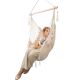 4. BRAZILIAN HAMMOCK CHAIR MIAMI WITH FRINGE 130X100CM + 2 PILLOWS 40X40CM BEIGE