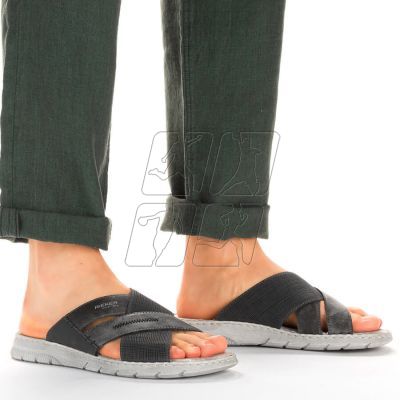 3. Comfortable Rieker M RKR581 gray flip-flops