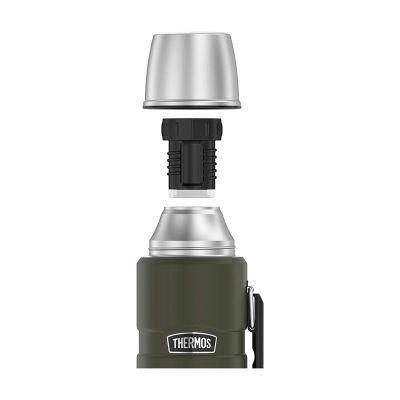 3. Thermos with drink holder 470 ml THERMOS - army green