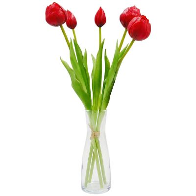 9. BOUQUET OF 5 RED PEONY TULIPS 39 CM LIFE-LIKE SPRING DECORATION