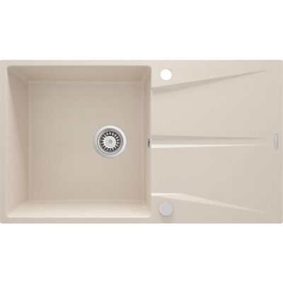Single-bowl granite sink with drainer