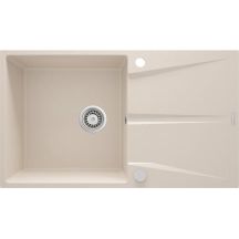 Single-bowl granite sink with drainer
