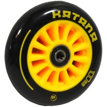 STUNT PB SCOOTER WHEELS 100MM PLASTIC KATANA SET OF 2 YELLOW
