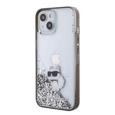 2. Karl Lagerfeld Liquid Glitter Choupette case for iPhone 15 - transparent