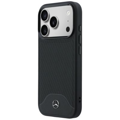 2. Mercedes Leather Wood Effect and Curve MagSafe case for iPhone 17 Pro Max - black