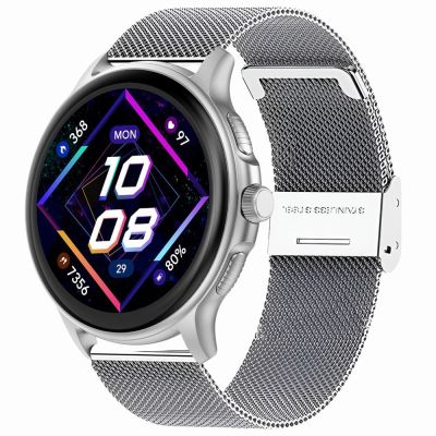 3. GRAVITY GT12-7 Women's Smartwatch Black Silicone Strap + Silver Bracelet