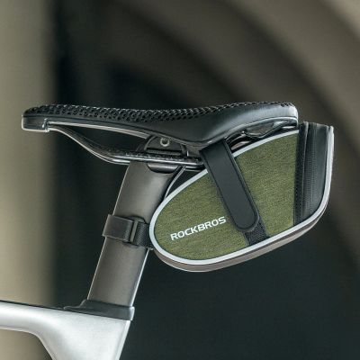 4. Rockbros C52-2 lightweight saddle bag with 250 mAh lighting - green