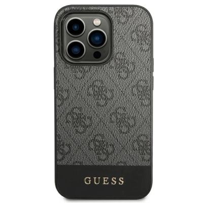 3. Guess GUHCP14LG4GLGR iPhone 14 Pro 6,1" szary/grey hard case 4G Stripe Collection