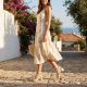 7. Women's openwork beige heeled sandals M.Daszyński MR1954-2