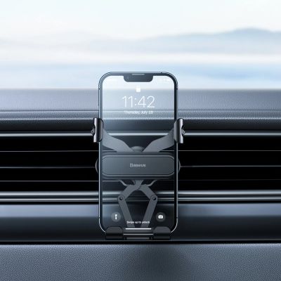 12. Baseus Gravity Air Vent Car Phone Holder (Air Outlet Version) black (SUWX010001)