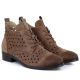 4. Women's openwork suede ankle boots, dark beige, Filippo 58620