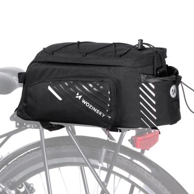 22. Wozinsky Bike Pannier Rack Bag with Shoulder Strap 9L (Rain Cover Included) Black (WBB22BK)