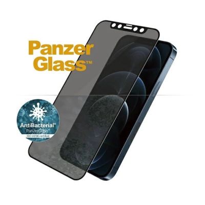 2. PanzerGlass E2E Super+ Microfracture antibacterial tempered glass for iPhone 12 Pro Max - with black frame