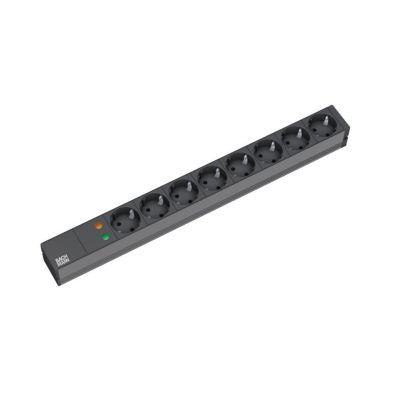 Bachmann 19'' 2m 8x Schuko H05VV-F 3G 1.50mm2 splitter 8 x network socket Black