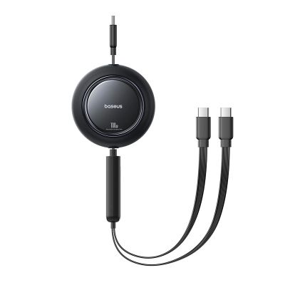 2. Baseus Free2Pull Mini 100W 3in1 USB-C Retractable Cable - 2xUSB-C 1.2m - Black
