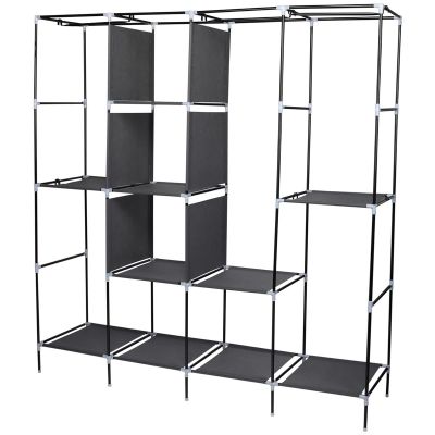 9. TEXTILE WARDROBE 168x45x172CM DARK GREY 45238