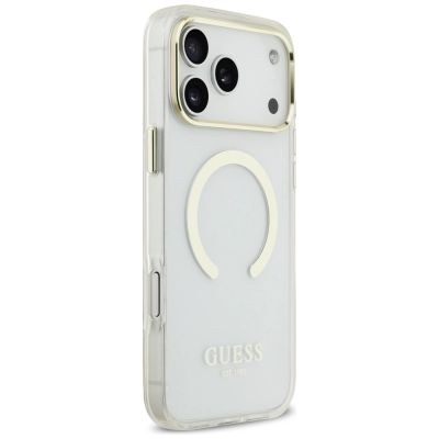 4. Guess Metal Outline MagSafe Case for iPhone 17 Pro Max / 18 Pro Max - Gold