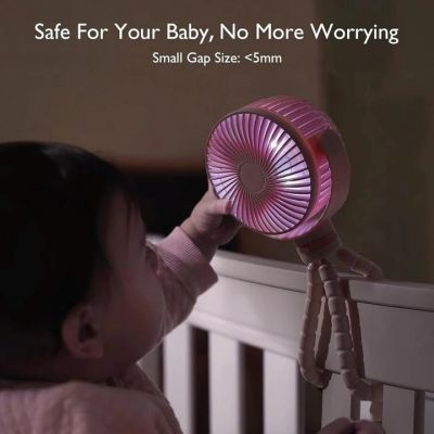 3. Momcozy Portable Stroller Fan, Pink