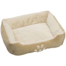 BED WITH VERY SOFT FUR FOR DOG OR CAT 60X48CM - BEIGE