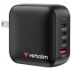 2. Verbatim Mini GaN Charger 100W 3xUSB-C PD, 1xUSB-A QC 3.0