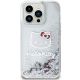 3. Hello Kitty Liquid Glitter Charms Kitty Head case for iPhone 15 Pro - silver