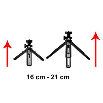 6. Mini tripod selfie stick holder for phone camera GoPro 16 - 21 cm black