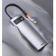 21. Baseus Metal Gleam 6-in-1 USB-C - USB-C PD 100W HUB 1x HDMI 4K 30Hz 3x USB-A 3.2 1x RJ45 - gray