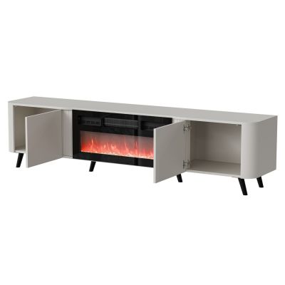 2. VOLARE TV cabinet 200x39x49 cashmere + fireplace