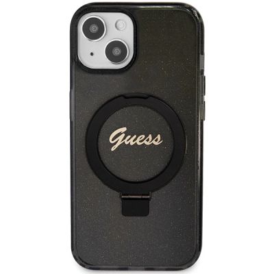 3. Guess Ring Stand Script Glitter MagSafe case for iPhone 13 / 14 / 15 - black