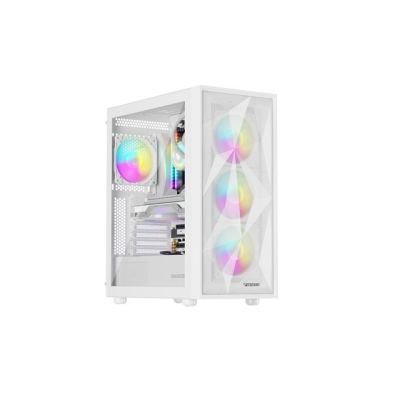 25. GENESIS DIAXID 605 ARGB MIDI TOWER CASE WITH WINDOW, USB-C, WHITE