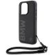 5. BMW Signature Leather Wordmark Cord case for iPhone 15 Pro Max - black