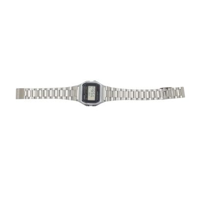 CASIO A158WA Vintage Unisex-Uhr Digital with Edelstahlarmband, silver