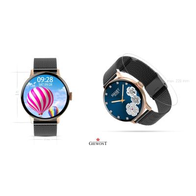 5. GIEWONT Women's Smartwatch Rose Gold Black GW330-4